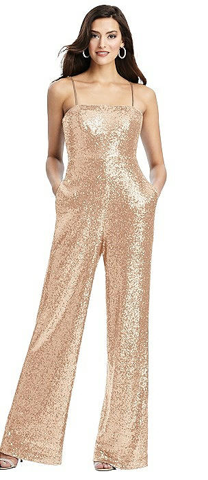 gold bridesmaid jumpsuit