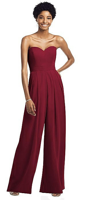 burgundy bridesmaid jumpsuit