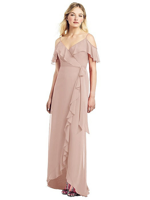 hi low ruffle gown