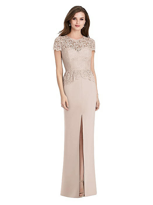 lace peplum short gown