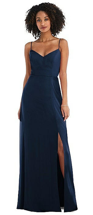 blue maxi bridesmaid dress