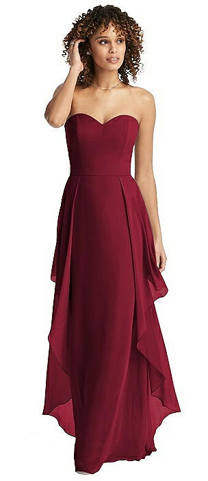 strapless burgundy bridesmaid dresses