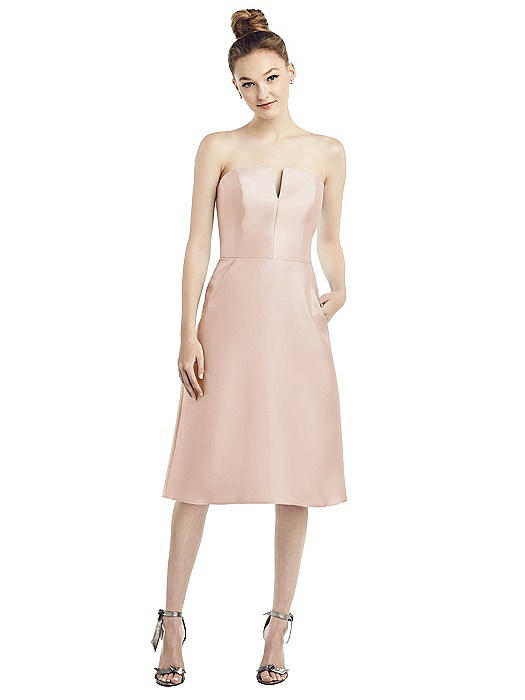 strapless gown with pockets