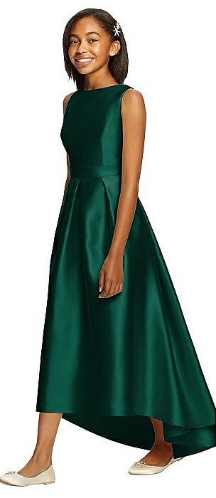 forest green junior bridesmaid dress