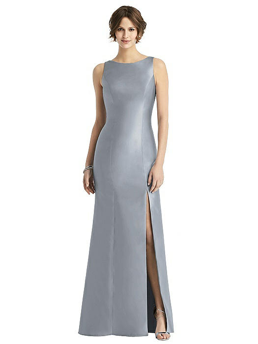la femme lace back satin trumpet gown