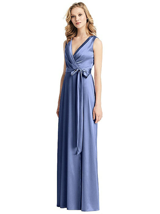 Sleeveless Stretch Wrap Dress with Sash | The Dessy Group