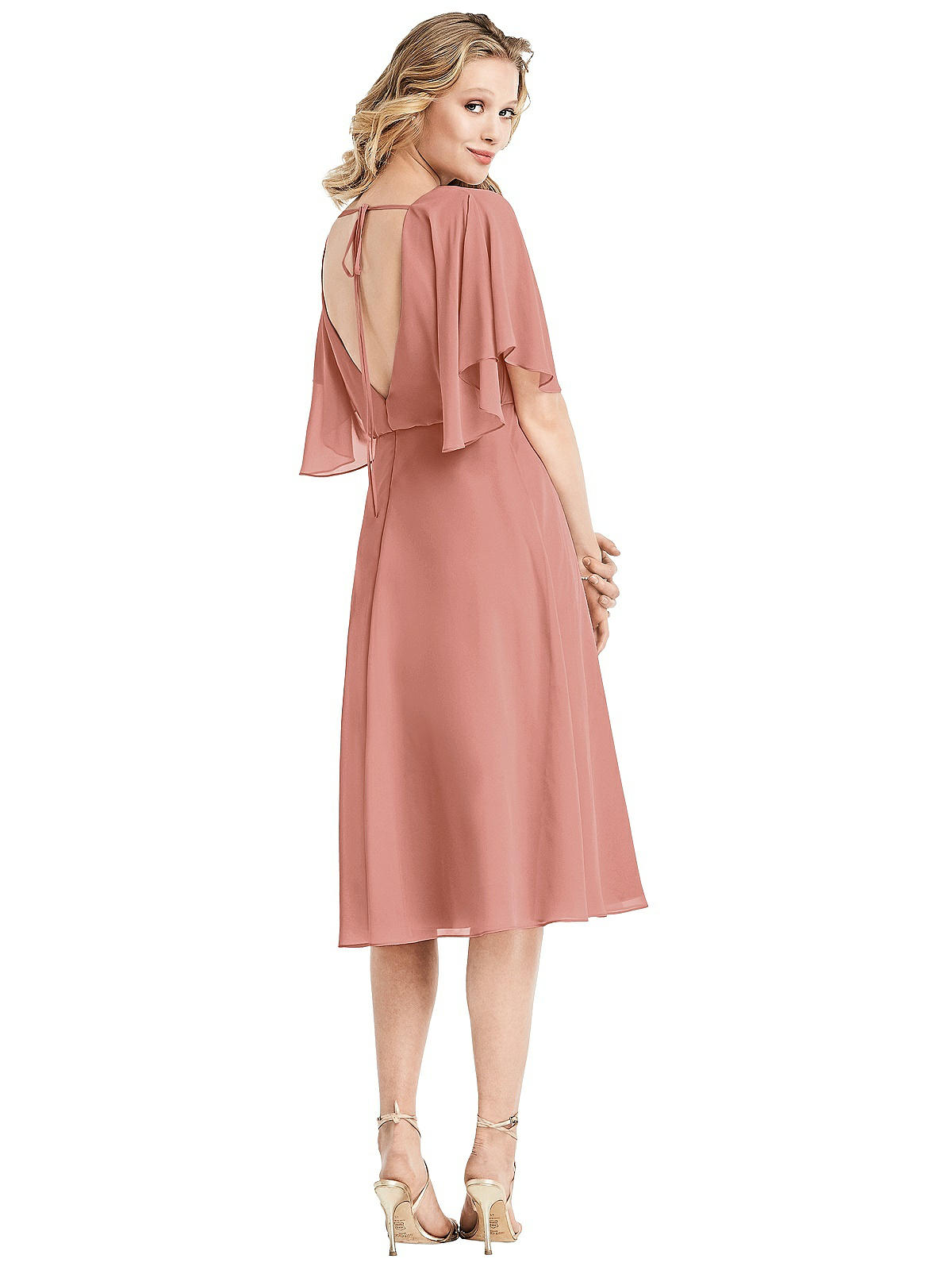 flutter sleeve cocktail dress