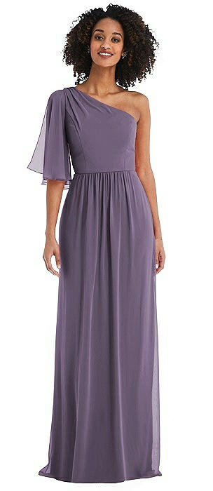 lavender maxi dress with sleeves