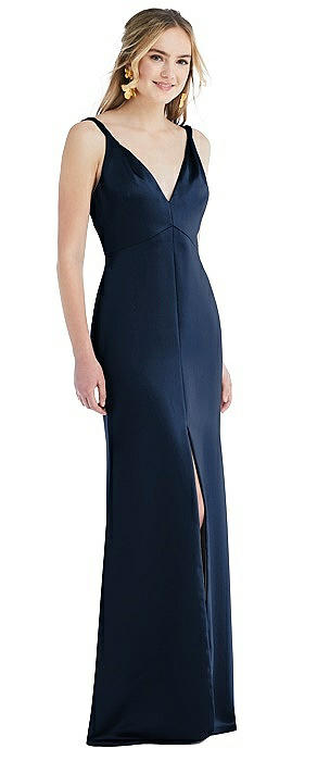 dark blue slip dress