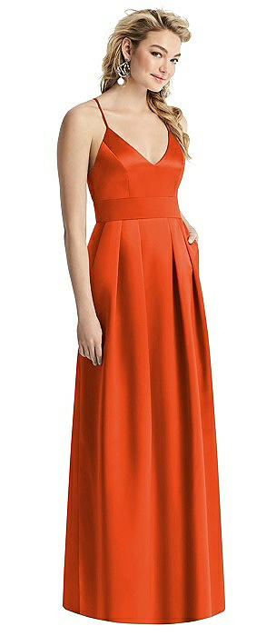 tangerine bridesmaid dresses