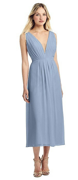 light blue midi bridesmaid dress