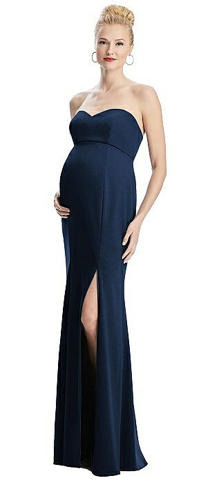 dusty blue maternity bridesmaid dress