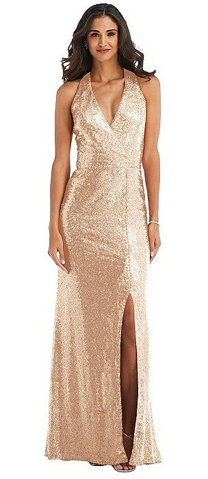 rose gold bridesmaid dress