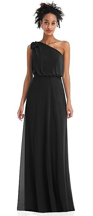 black one shoulder bridesmaid dress