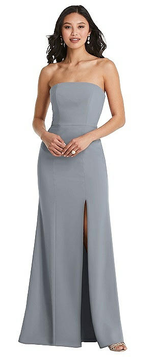 gray maxi bridesmaid dress