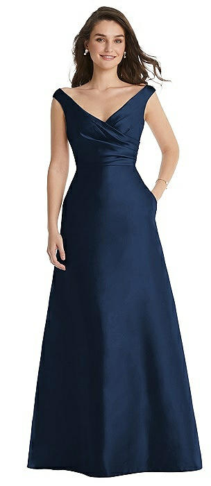 v neck bridesmaid dress with sleeves