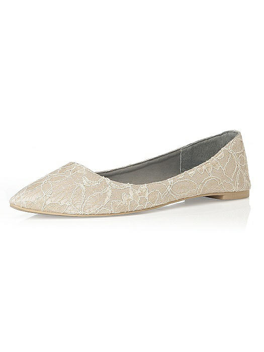 Ivory Ballet Flats | Lace Wedding Ballet Flats | The Dessy Group