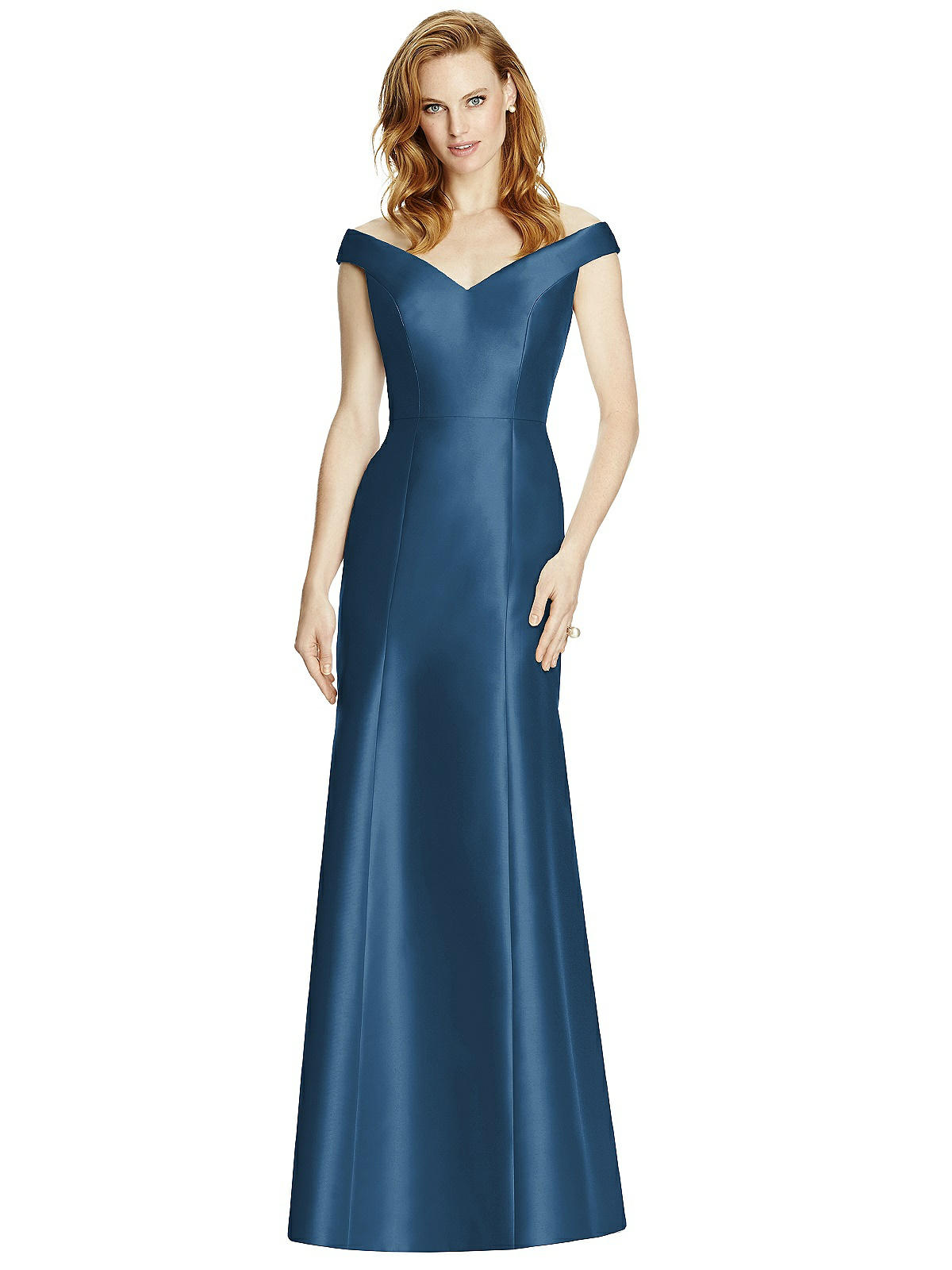 v neck trumpet gown