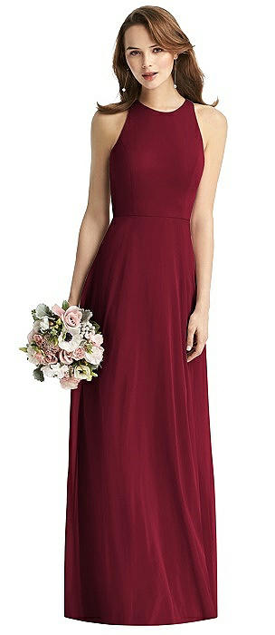 maroon halter dress