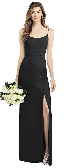 black spaghetti strapped dress