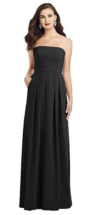 strapless black bridesmaid dresses