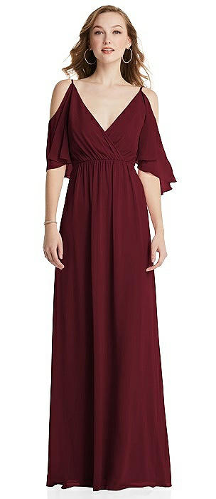 wine colored bridesmaid dress