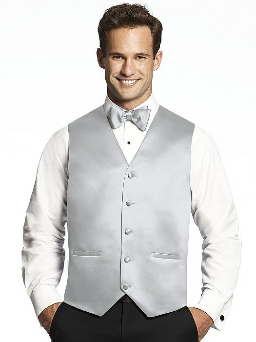 Men's Plain Satin Finish Formal Groom Wedding Waistcoat & Tie 50" Size 36" 