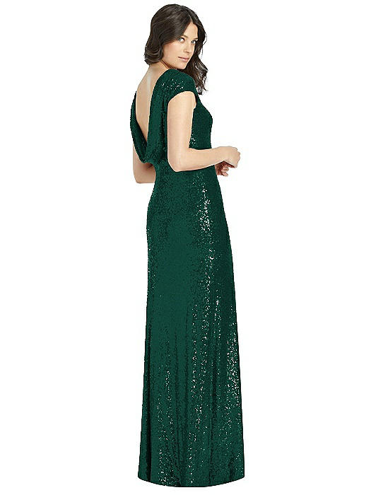 cap sleeve sequin gown