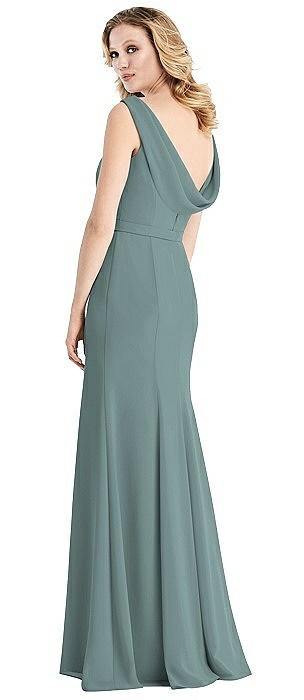 cowl back bridesmaid dress
