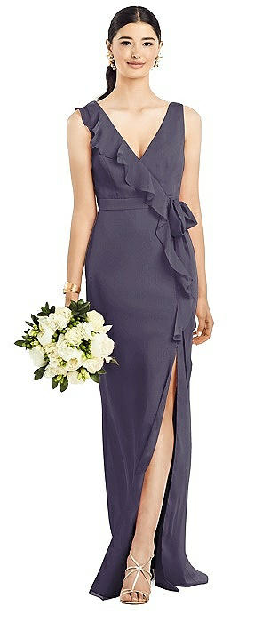 stormy blue bridesmaid dress