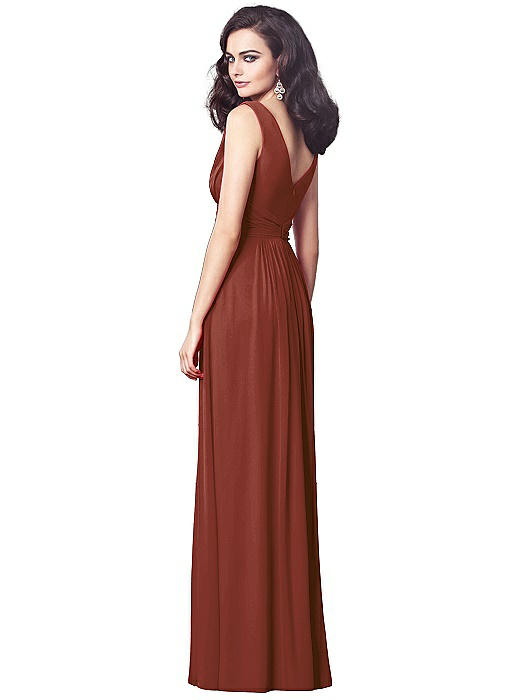 shirred chiffon gown