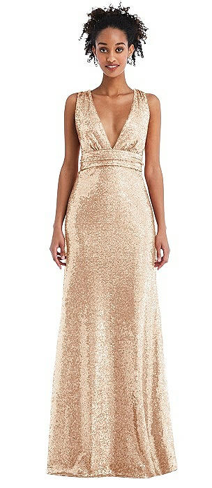 rose gold ruched dress