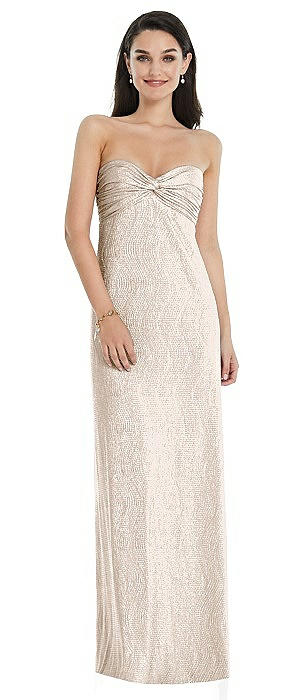 rose gold ruched dress