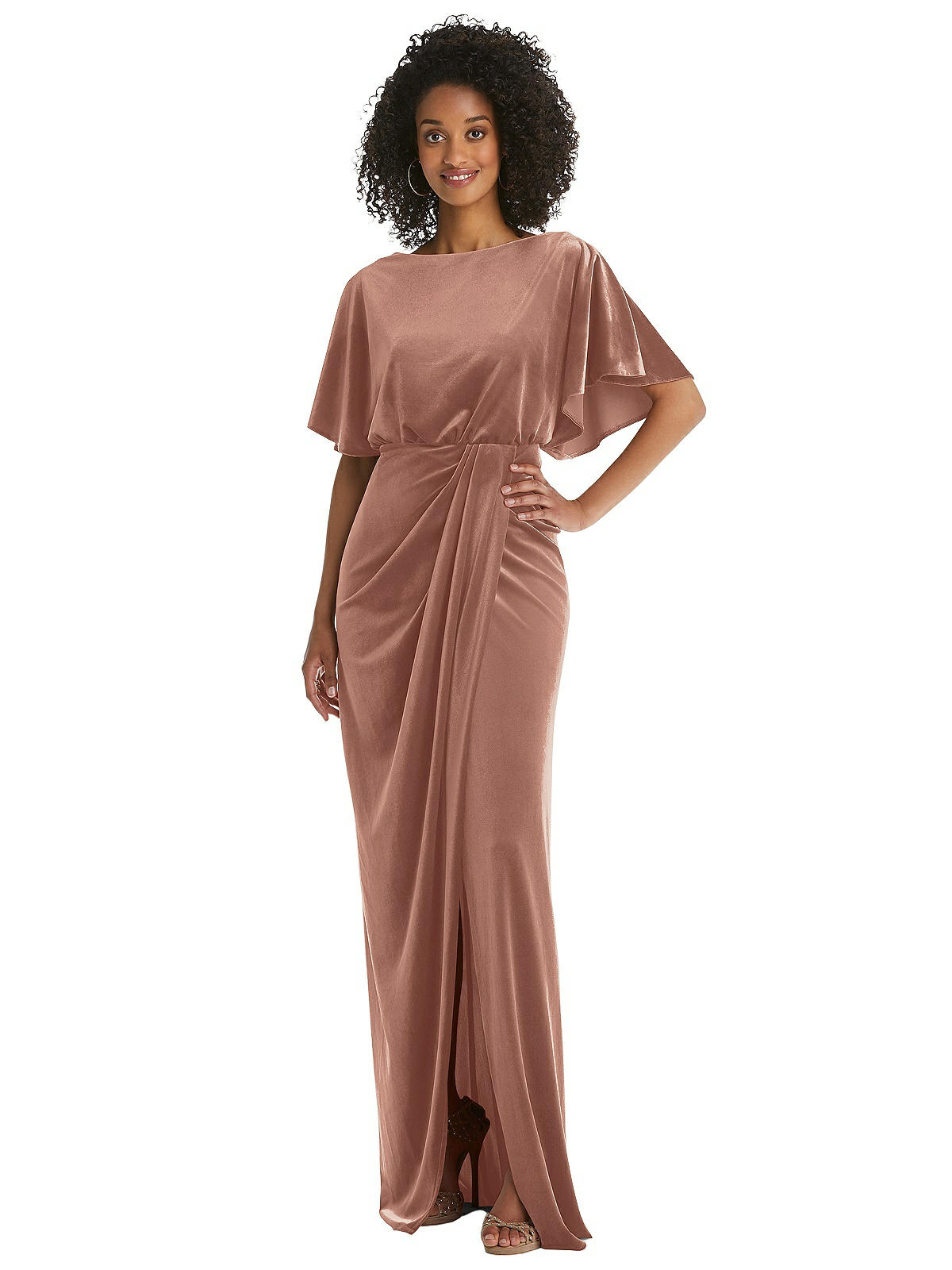 draped wrap maxi skirt