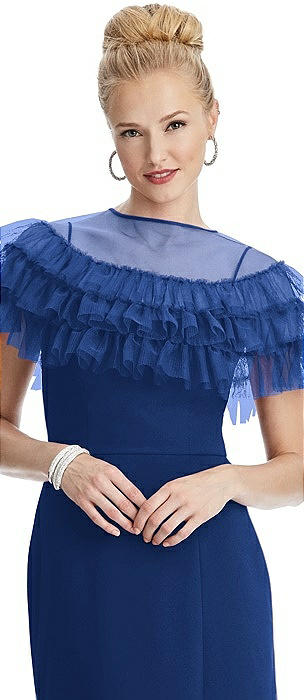 Tiered Ruffle Tulle Capelet