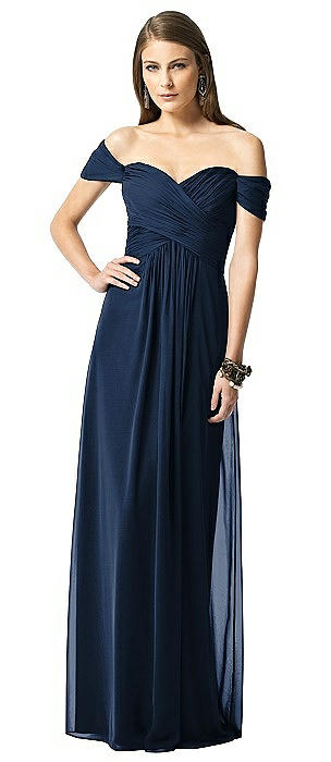 Off-the-Shoulder Ruched Chiffon Maxi Dress - Alessia