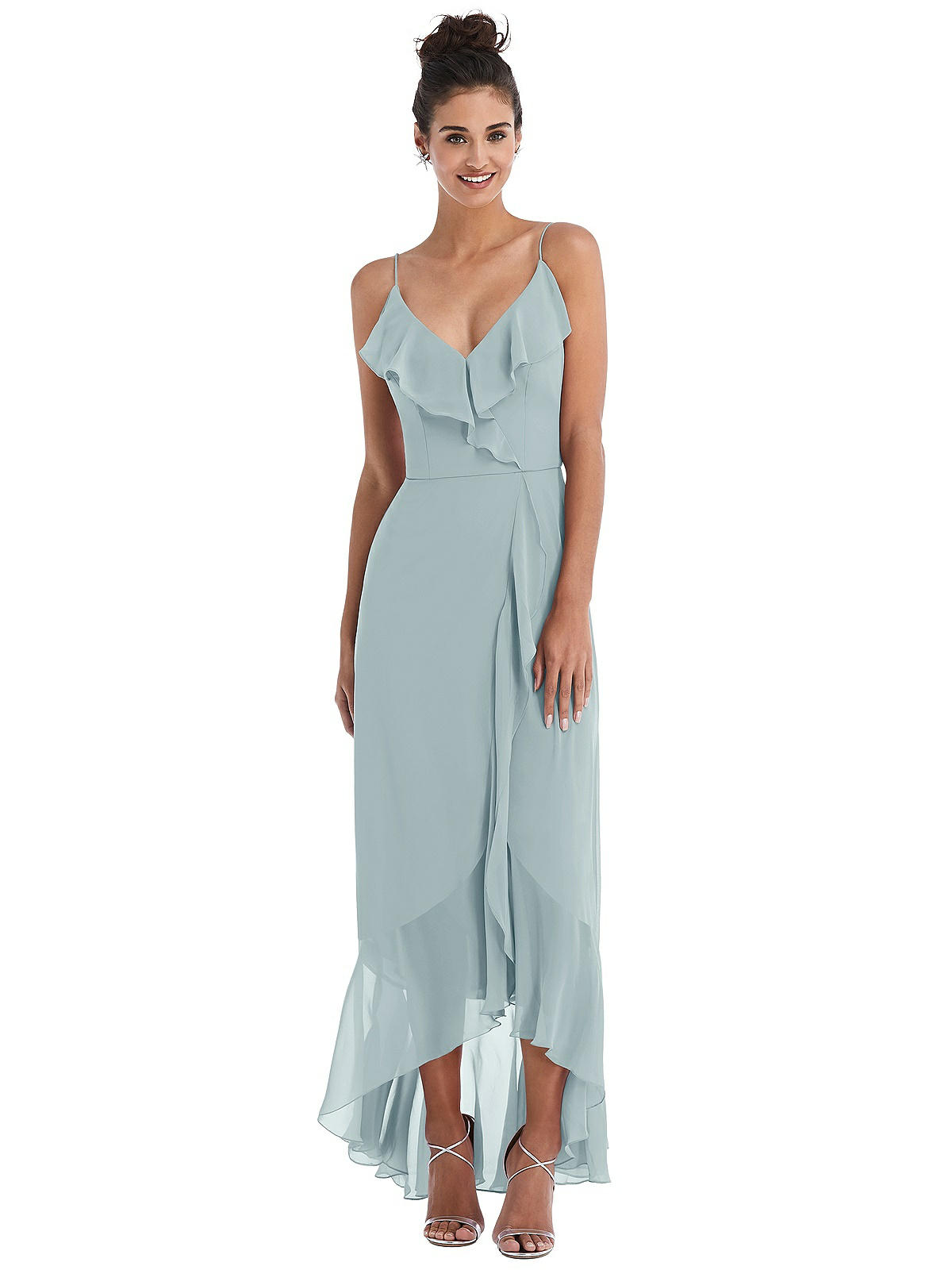 high low wrap maxi dress