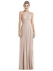 pleated halter maxi dress