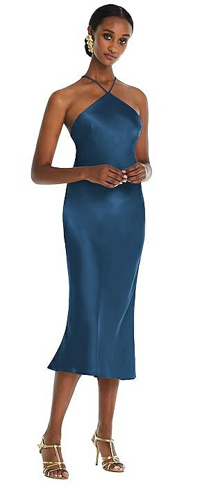 dusk blue bridesmaid dress