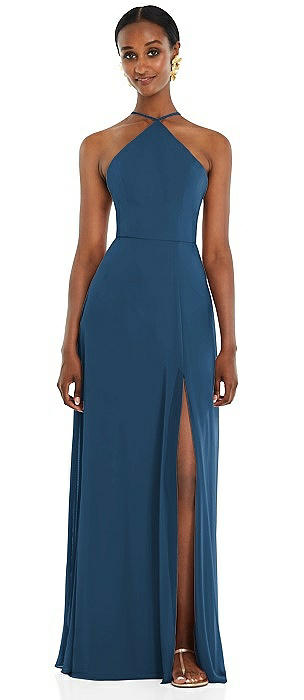 dusk blue bridesmaid dress