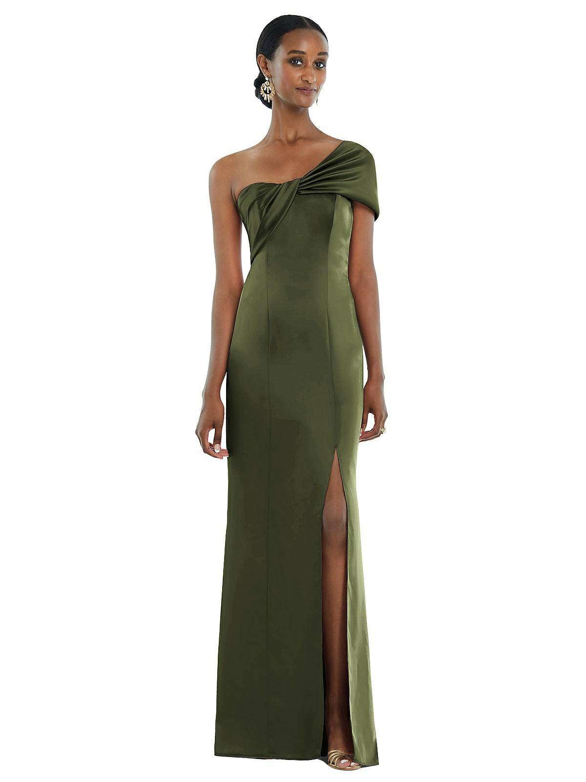 one shoulder a line dress