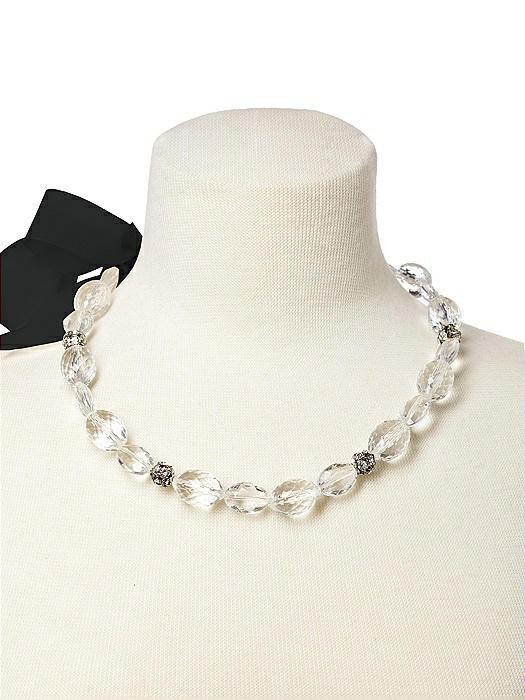 Faceted Resin Necklace with Rhinestone Accents
