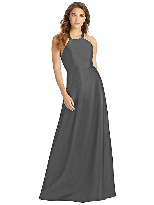 halter lace maxi dress