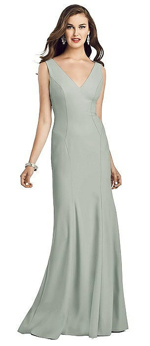 Sleeveless Seamed Bodice Trumpet Gown