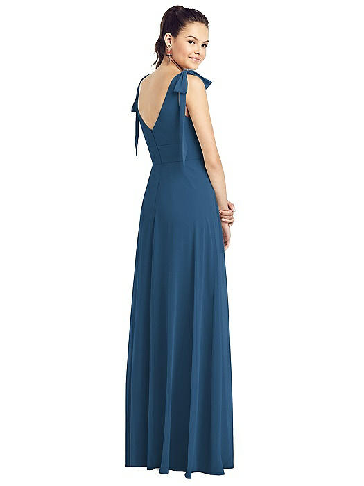 kiara bow back chiffon evening dress