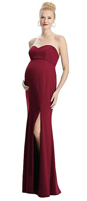 Strapless Crepe Maternity Dress with Trumpet Skirt