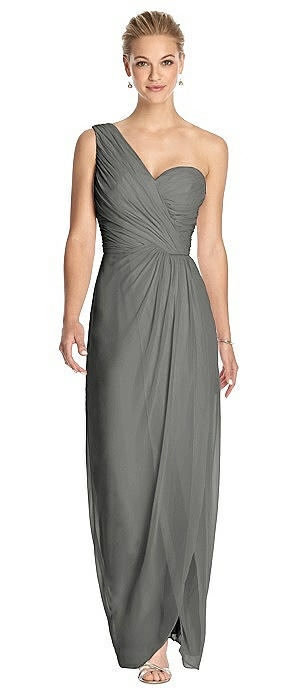 One-Shoulder Draped Maxi Dress with Front Slit - Aeryn