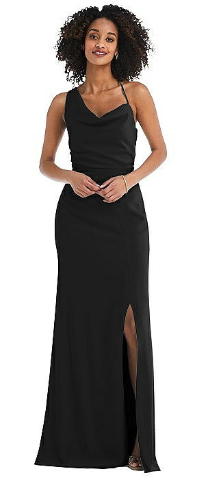 black spaghetti dress
