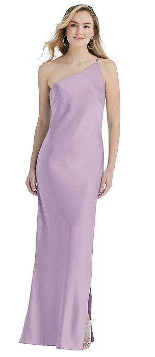 One-Shoulder Asymmetrical Maxi Slip Dress