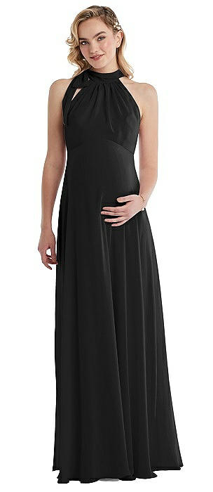 black halter maternity dress